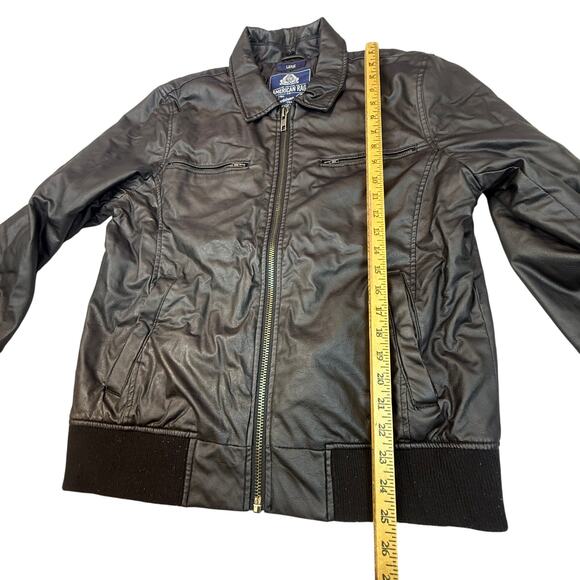 Mens American Rag Faux Leather Bomber Jacket  Adult Size Large Flight Jacket - Picture 3 of 9